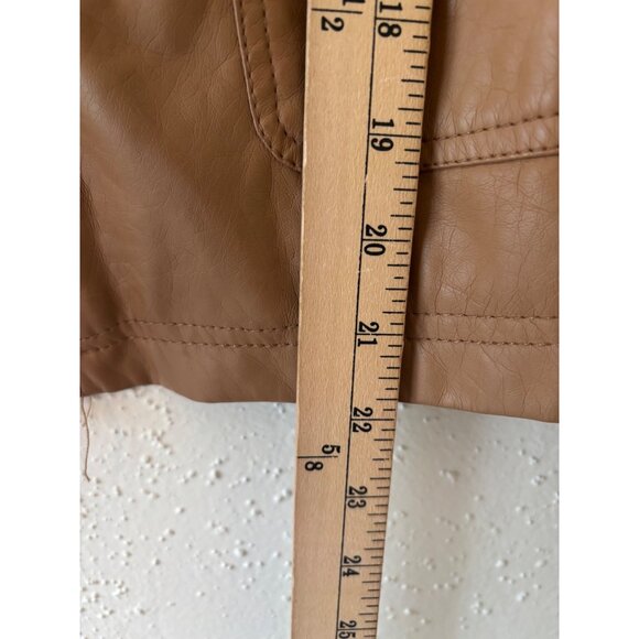 Rue21 Womens Caramel Faux Leather Zip Up Jacket L - Picture 8 of 8
